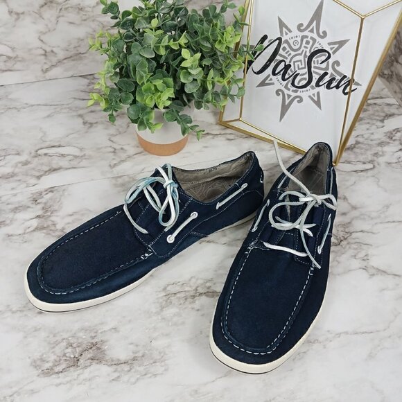 STEVE MADDEN Welinton men\'s moccasin blue leather shoes size 13 main image 6